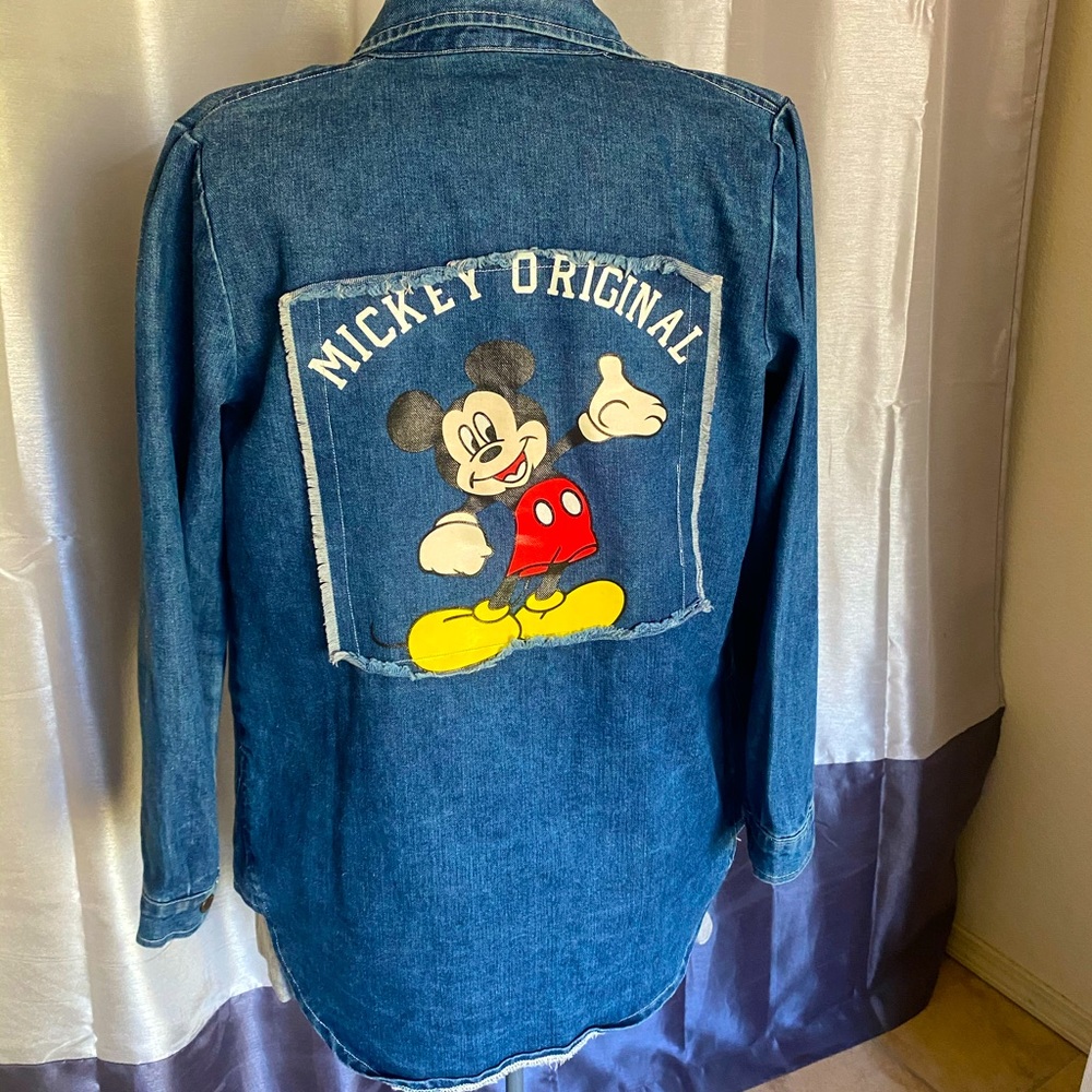 Mickey Mouse Original Women’s Blue Denim Jacket Size Small